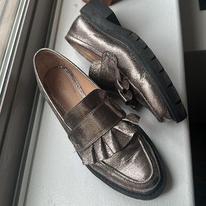 Silver/Bronze Metallic Loafers